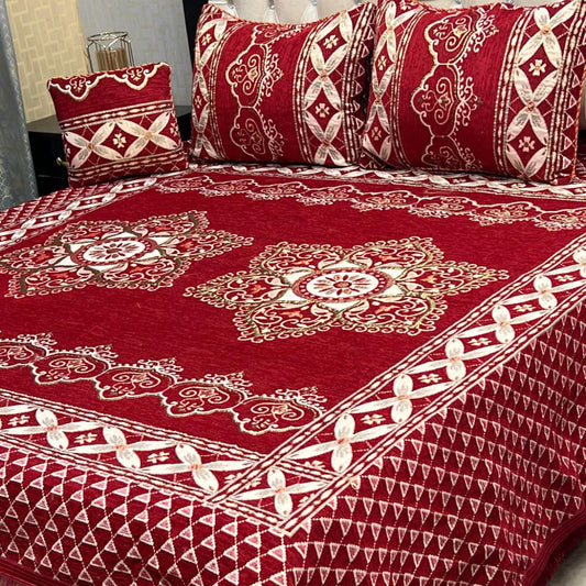 4Pc Velvet Jaquard Bedsheet
