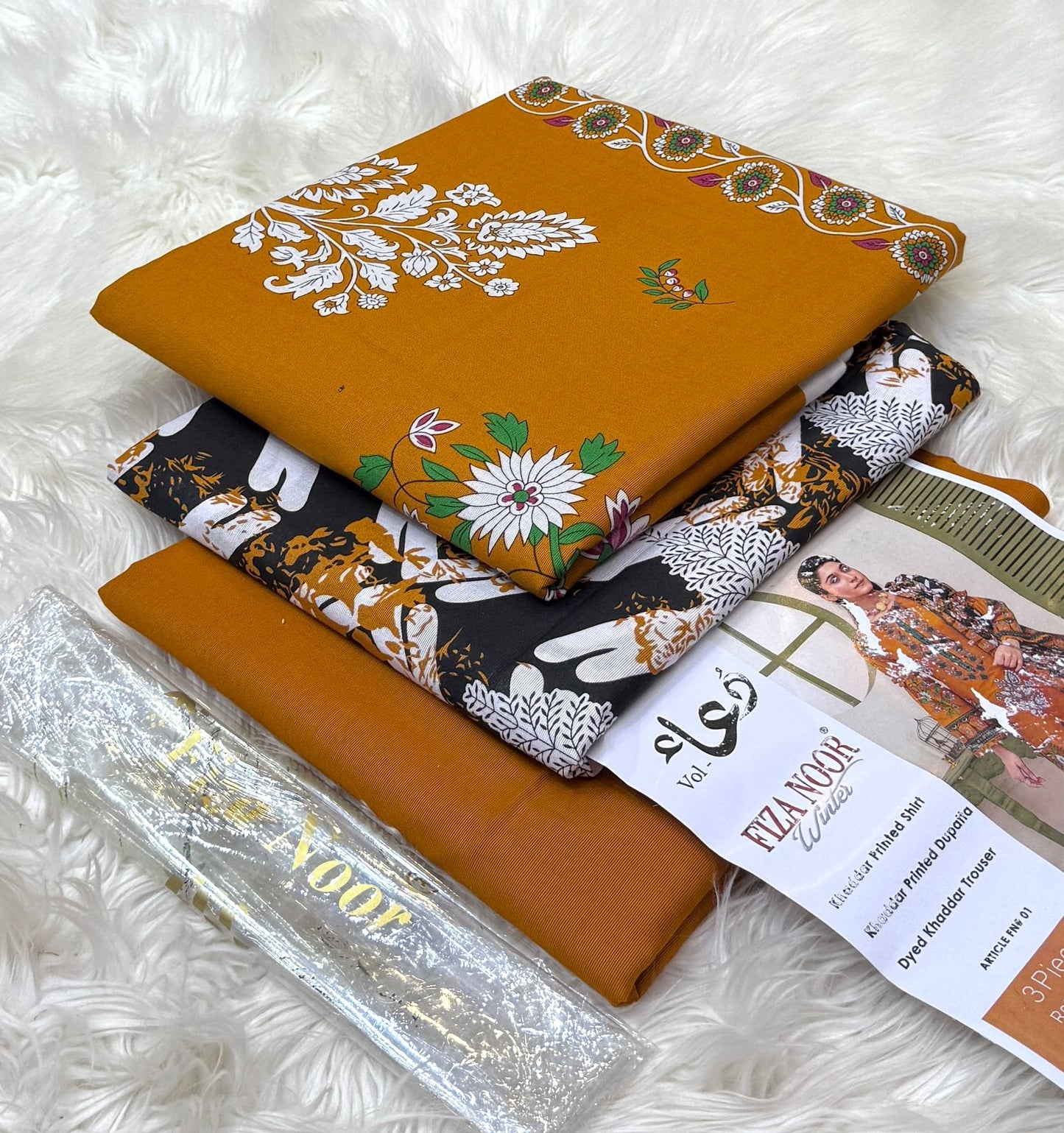 Fiza Noor 💯 Original 3pc Printed Khaddar Collection