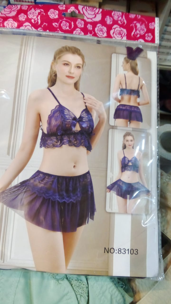 Imported Butterfly Open Crotch Mesh Net Lingerie