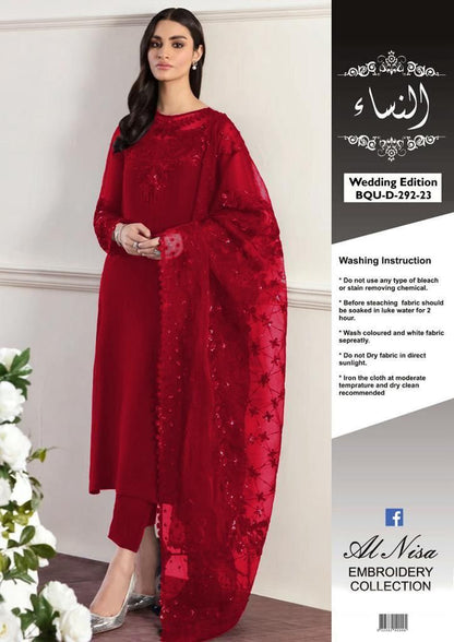 Women Unstitched Chiffon, Organza & Silk 23 Colors Available