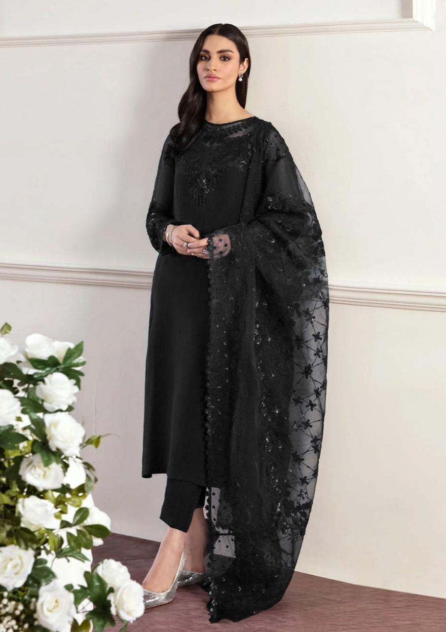 Women Unstitched Chiffon, Organza & Silk 23 Colors Available