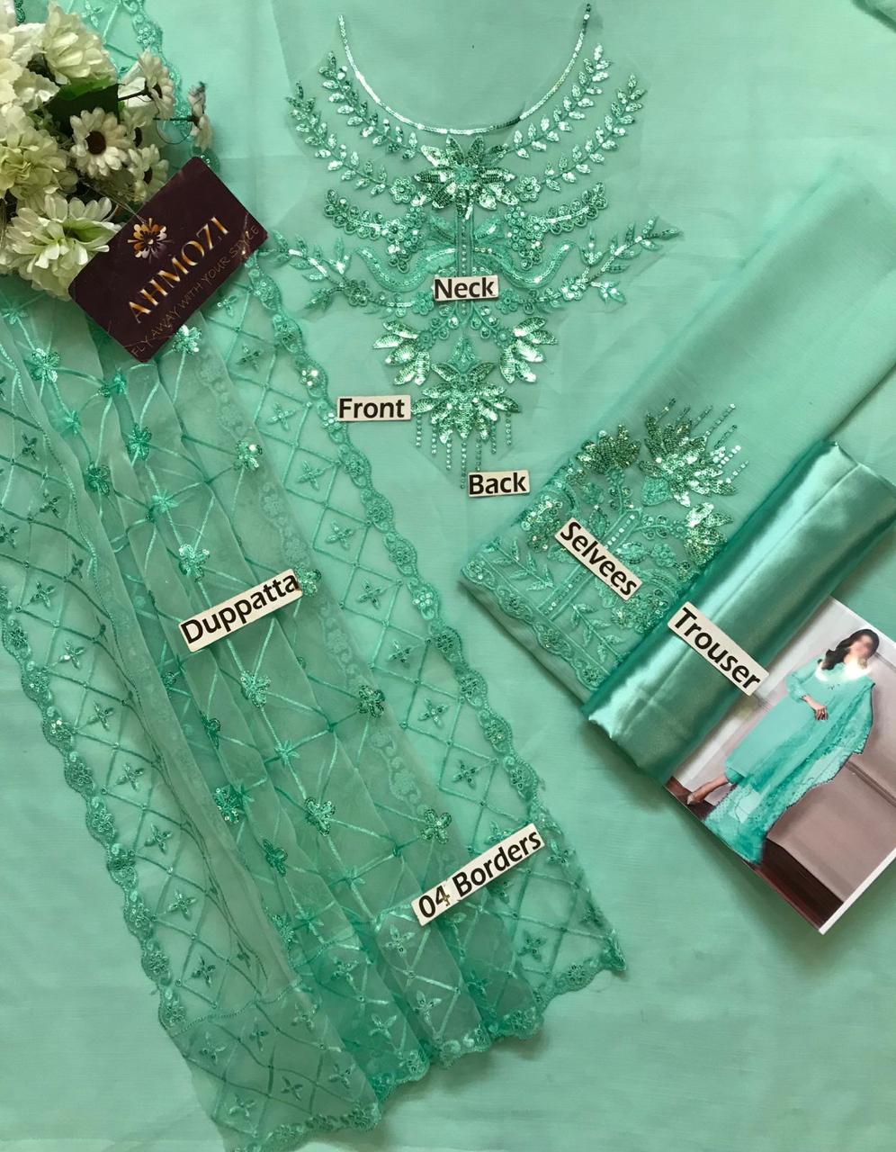 Women Unstitched Chiffon, Organza & Silk 23 Colors Available