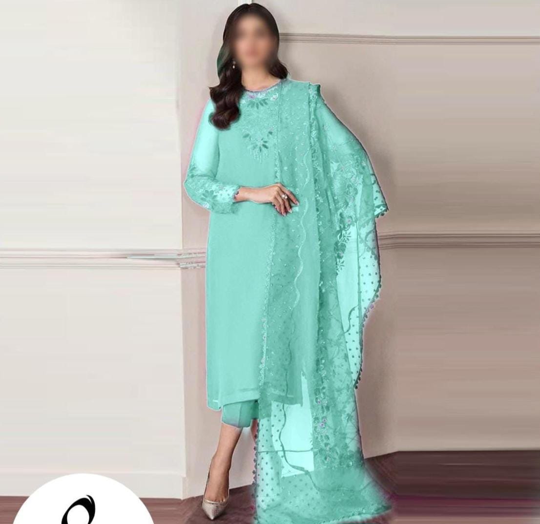 Women Unstitched Chiffon, Organza & Silk 23 Colors Available