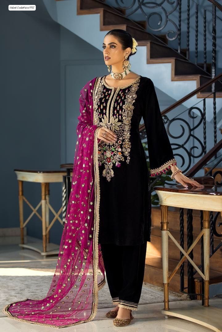 Velvet Suit With SHALMOOZ SILK Trouser