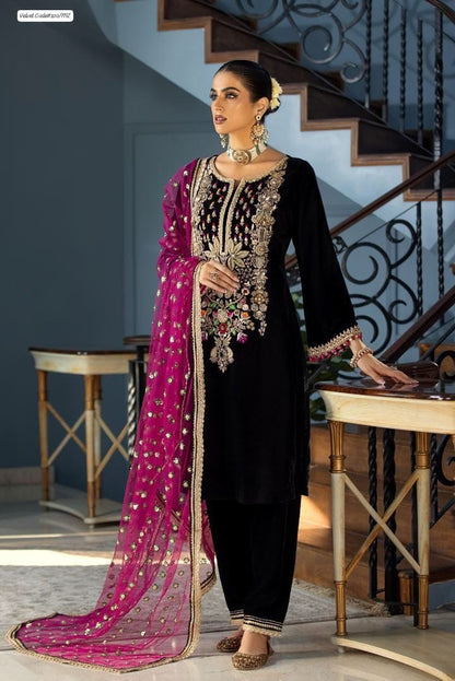 Velvet Suit With SHALMOOZ SILK Trouser