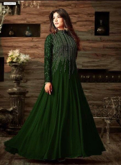 Indian chiffon embroidery frock with embroidery chiffon Dupatta