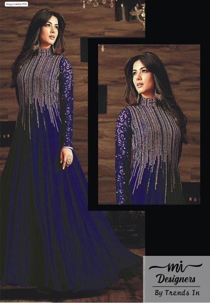 Indian chiffon embroidery frock with embroidery chiffon Dupatta