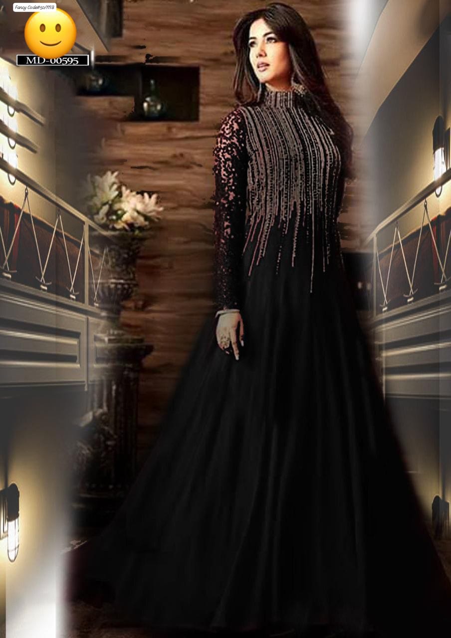 Indian chiffon embroidery frock with embroidery chiffon Dupatta