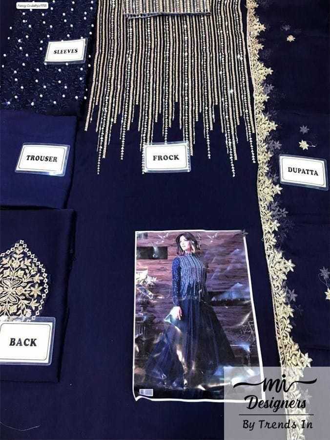 Indian chiffon embroidery frock with embroidery chiffon Dupatta