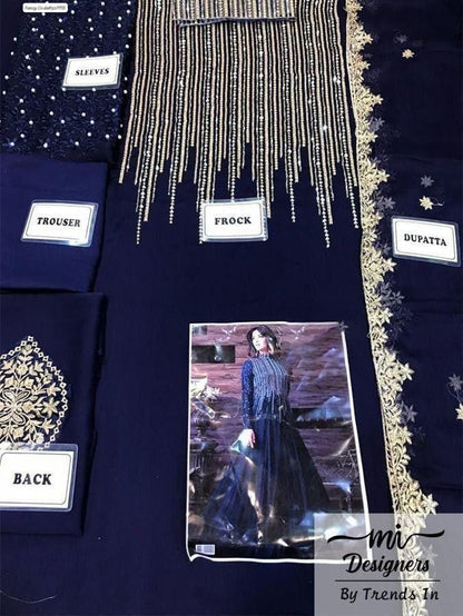 Indian chiffon embroidery frock with embroidery chiffon Dupatta