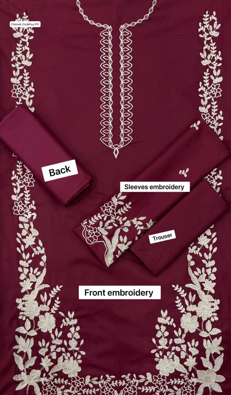 MIX BRAND DHANAK 2PC EMBROIDED