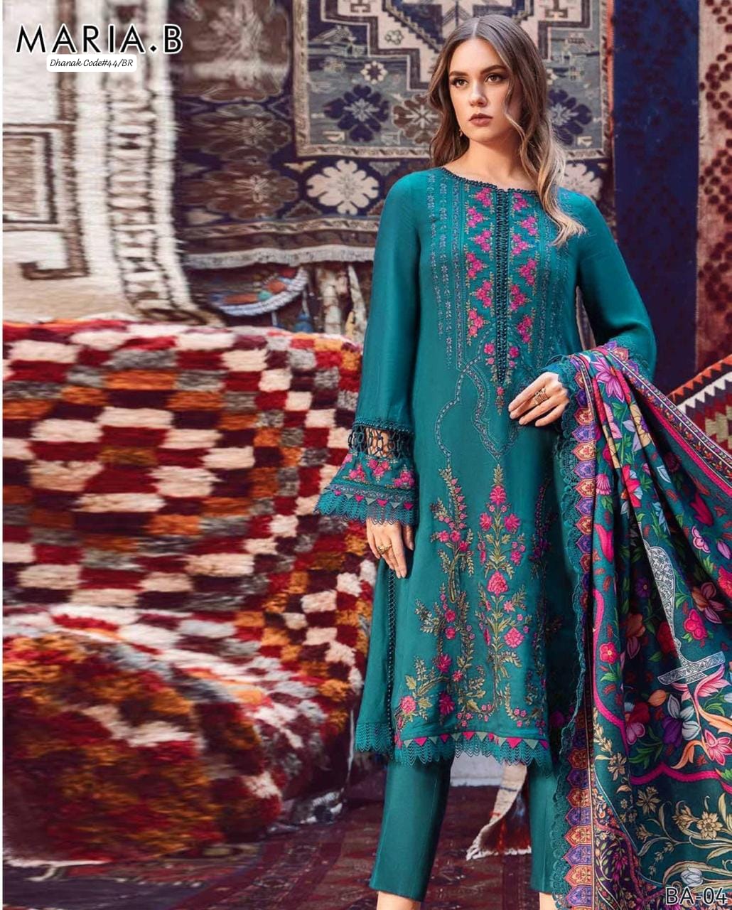 MIX BRAND DHANAK 2PC EMBROIDED