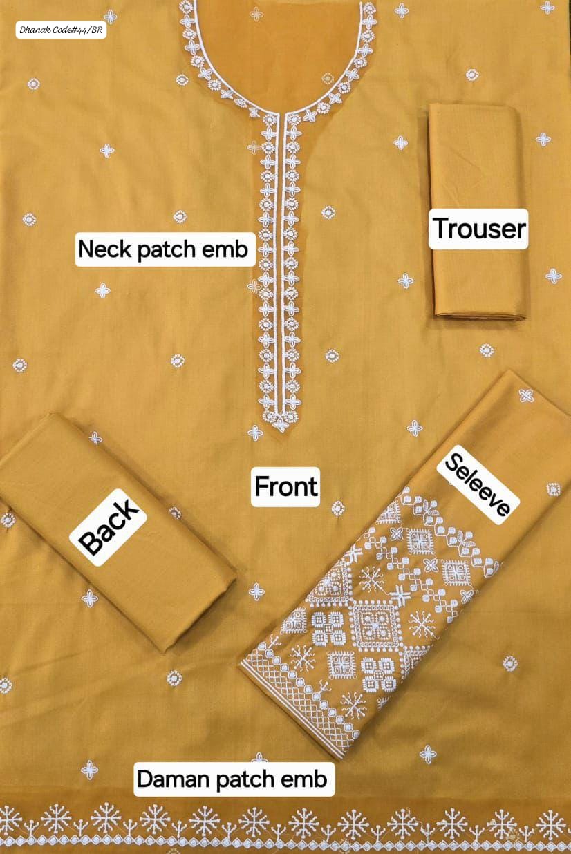 MIX BRAND DHANAK 2PC EMBROIDED