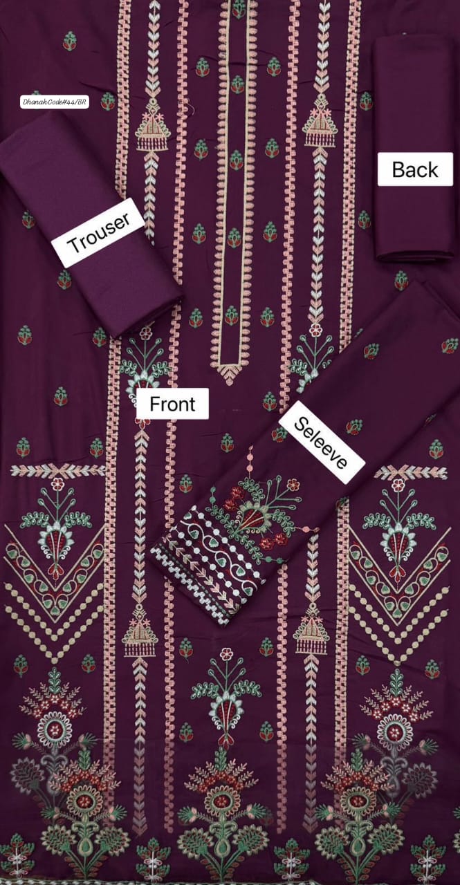 MIX BRAND DHANAK 2PC EMBROIDED