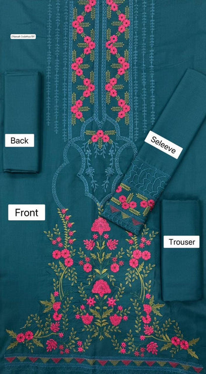 MIX BRAND DHANAK 2PC EMBROIDED