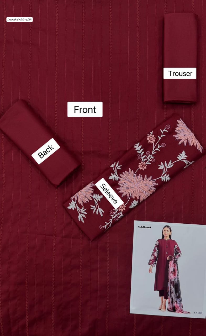 MIX BRAND DHANAK 2PC EMBROIDED