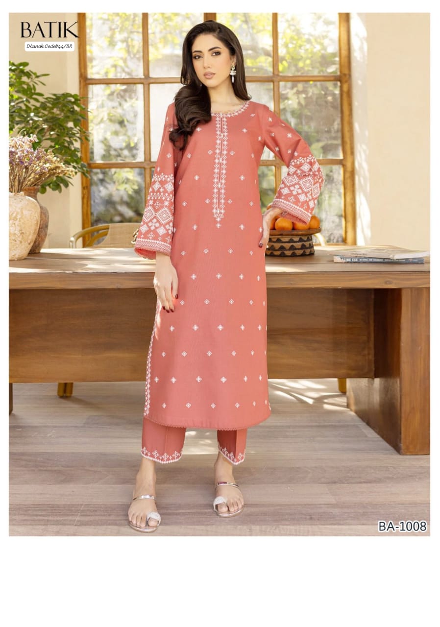 MIX BRAND DHANAK 2PC EMBROIDED