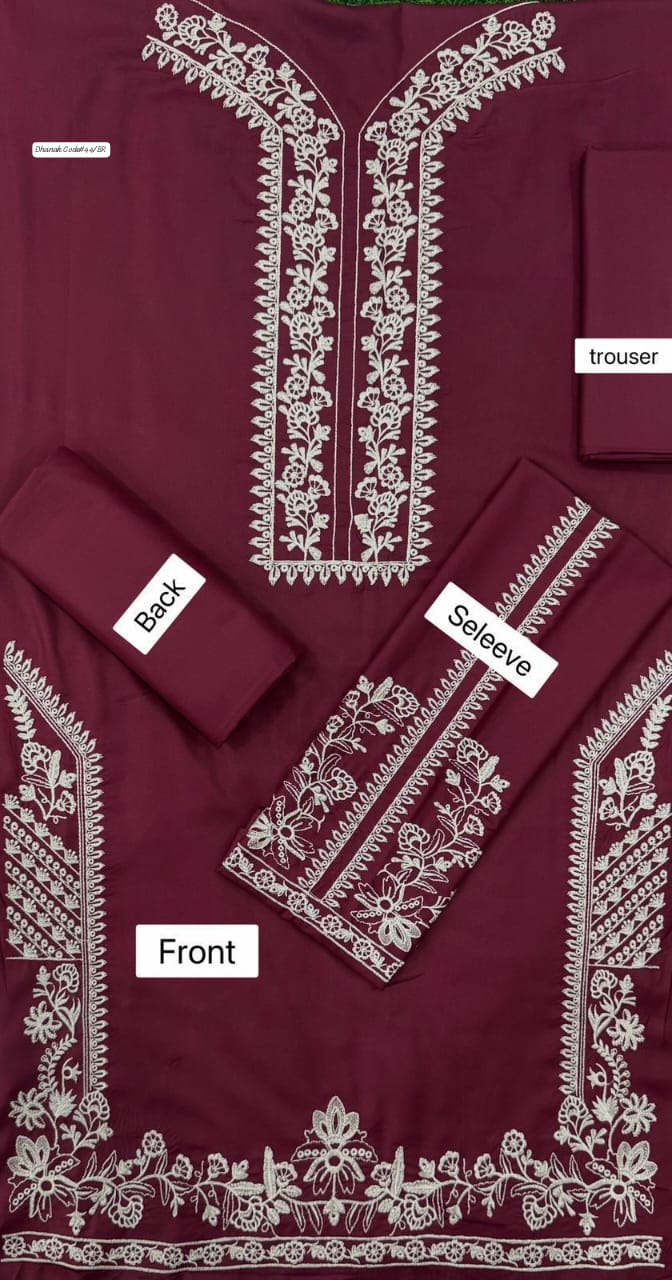 MIX BRAND DHANAK 2PC EMBROIDED