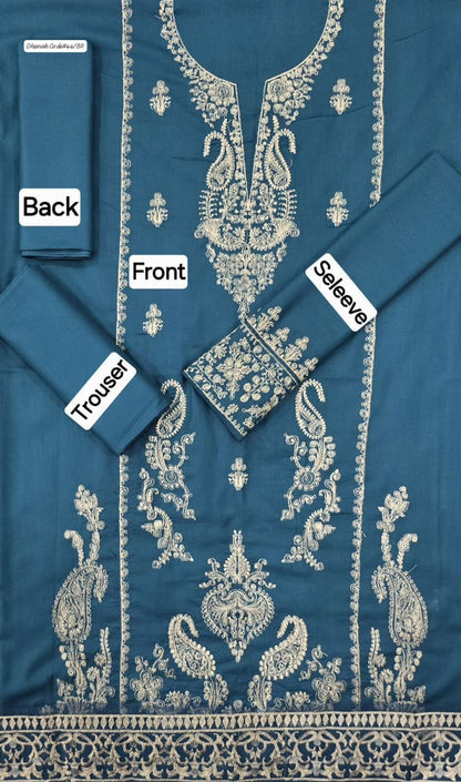 MIX BRAND DHANAK 2PC EMBROIDED