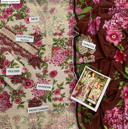 KHADDAR 3PC DIGITAL PRINT