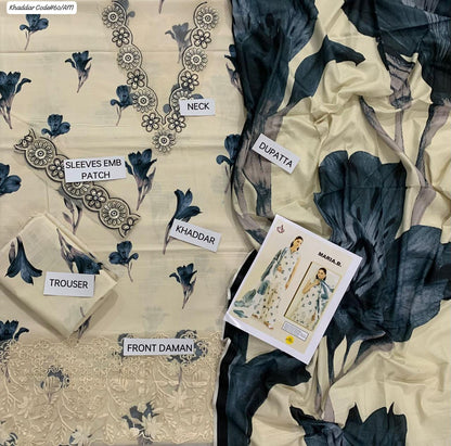 KHADDAR 3PC DIGITAL PRINT