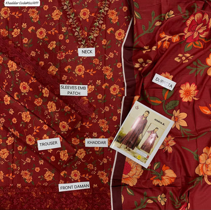 KHADDAR 3PC DIGITAL PRINT