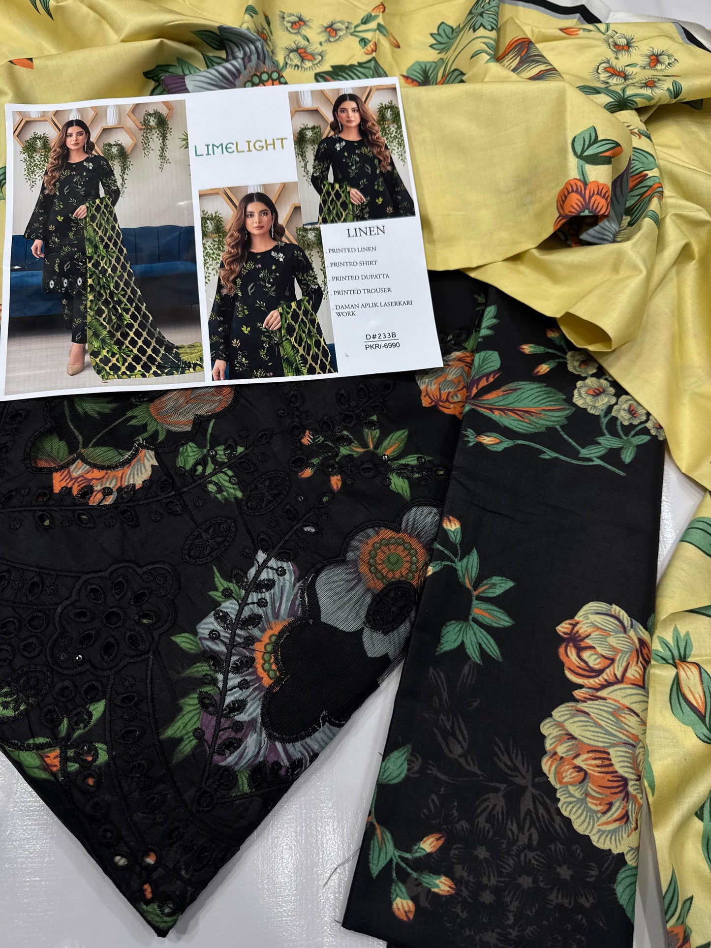 MIXED BRANDED Linen With LINEN DUPATTA