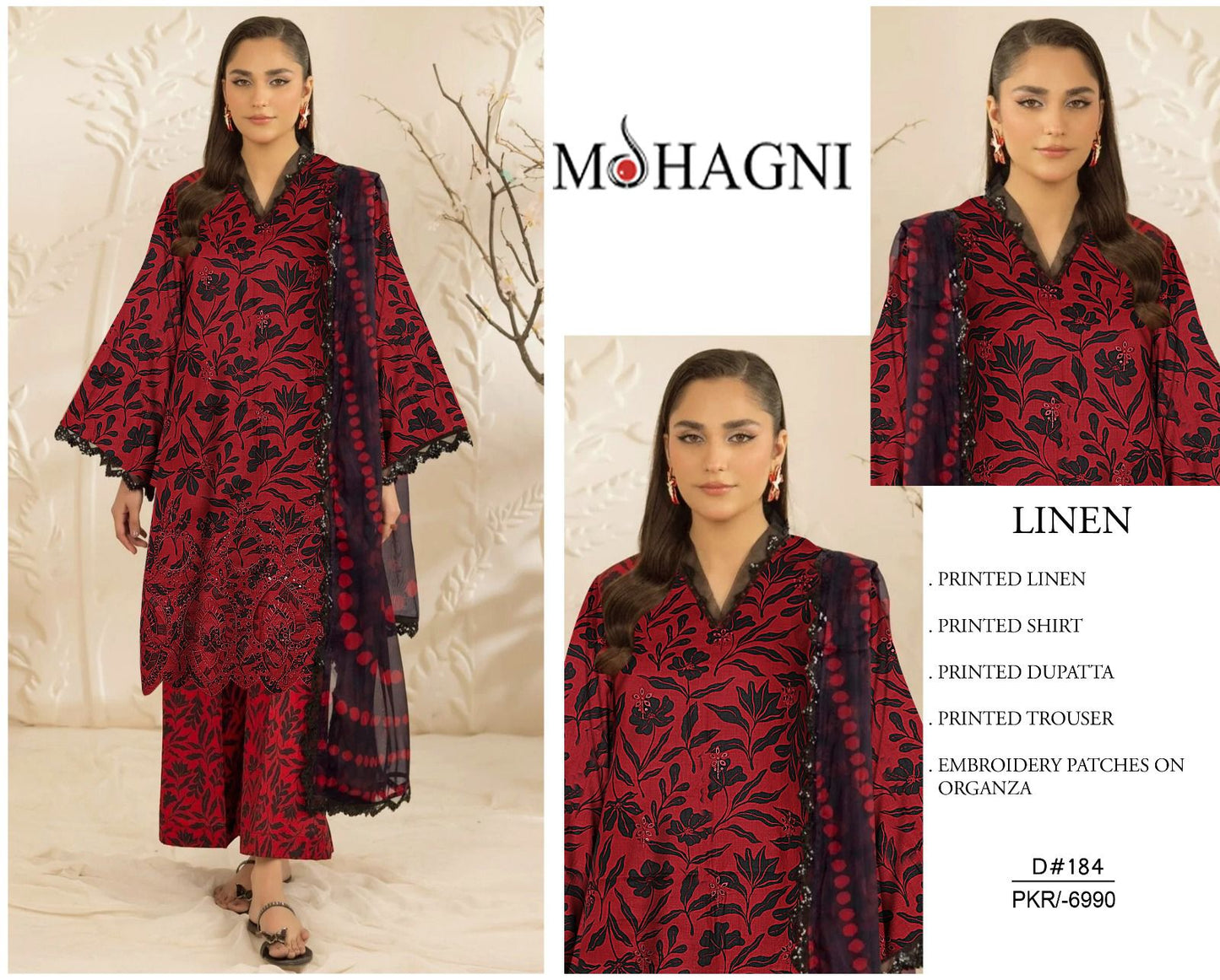 MIXED BRANDED Linen With LINEN DUPATTA