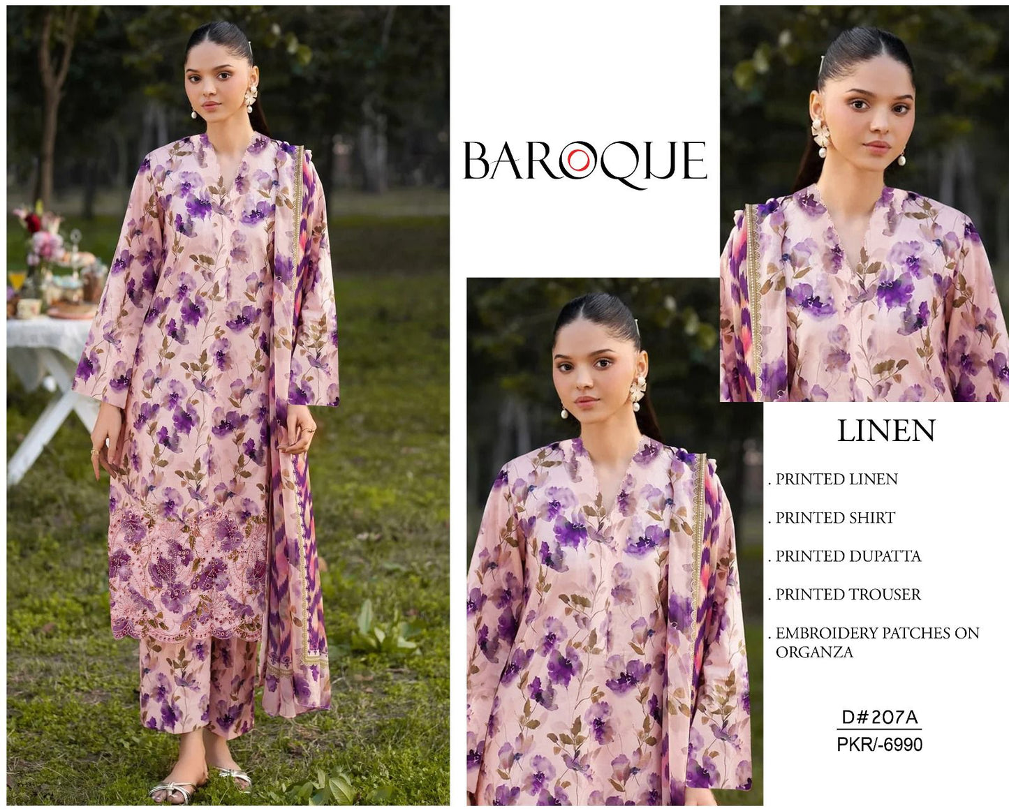 MIXED BRANDED Linen With LINEN DUPATTA