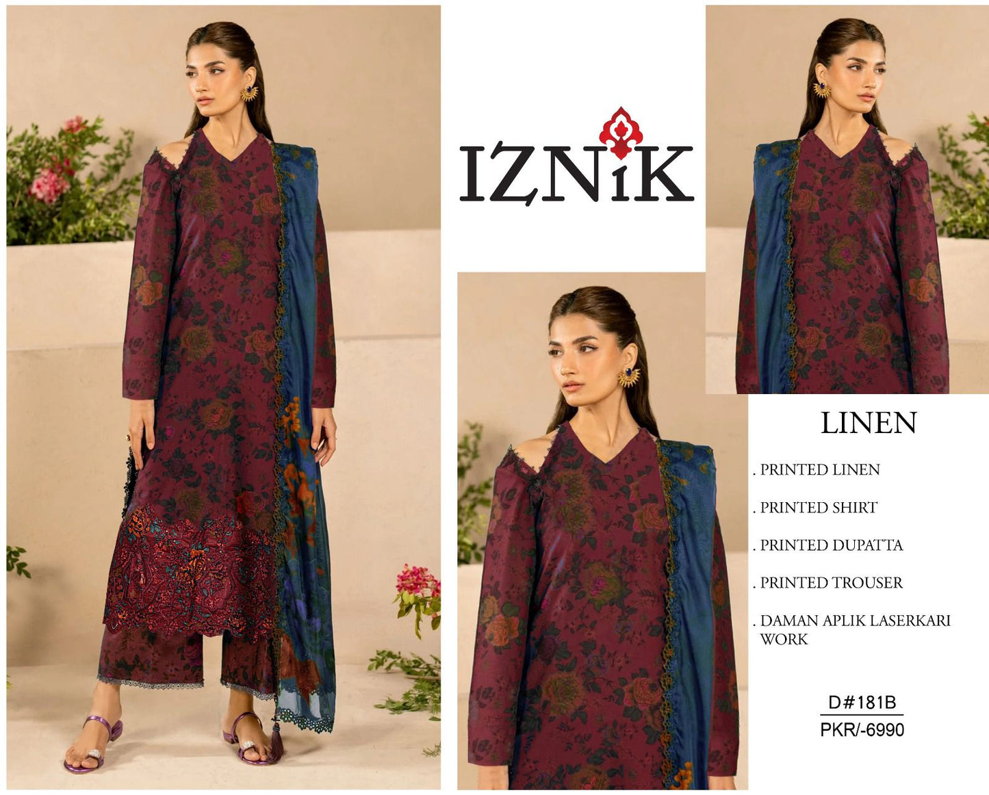 MIXED BRANDED Linen With LINEN DUPATTA