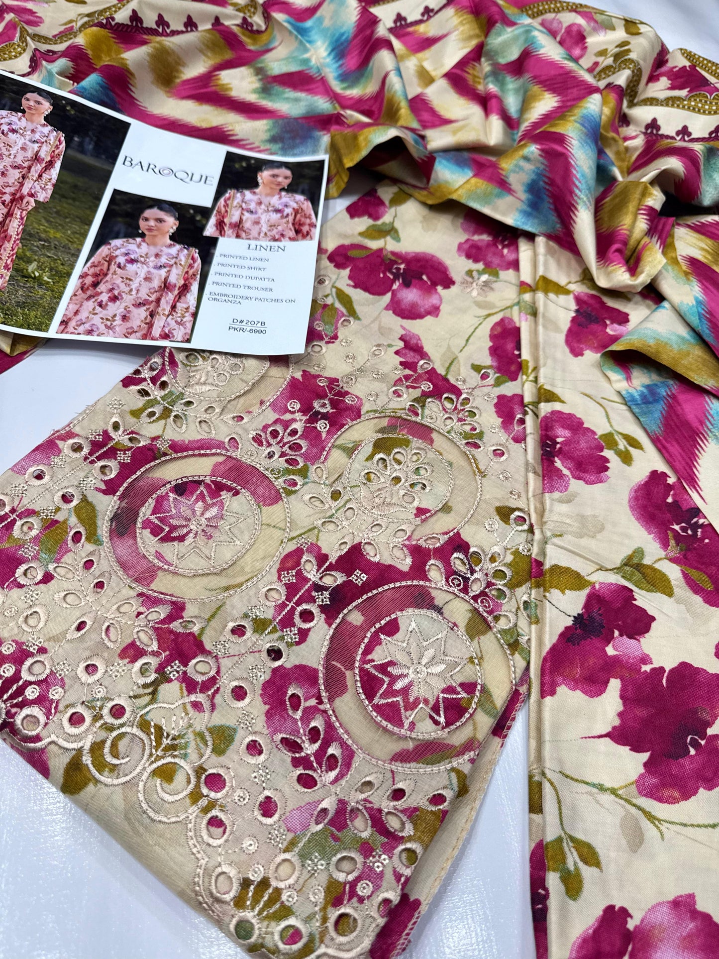 MIXED BRANDED Linen With LINEN DUPATTA