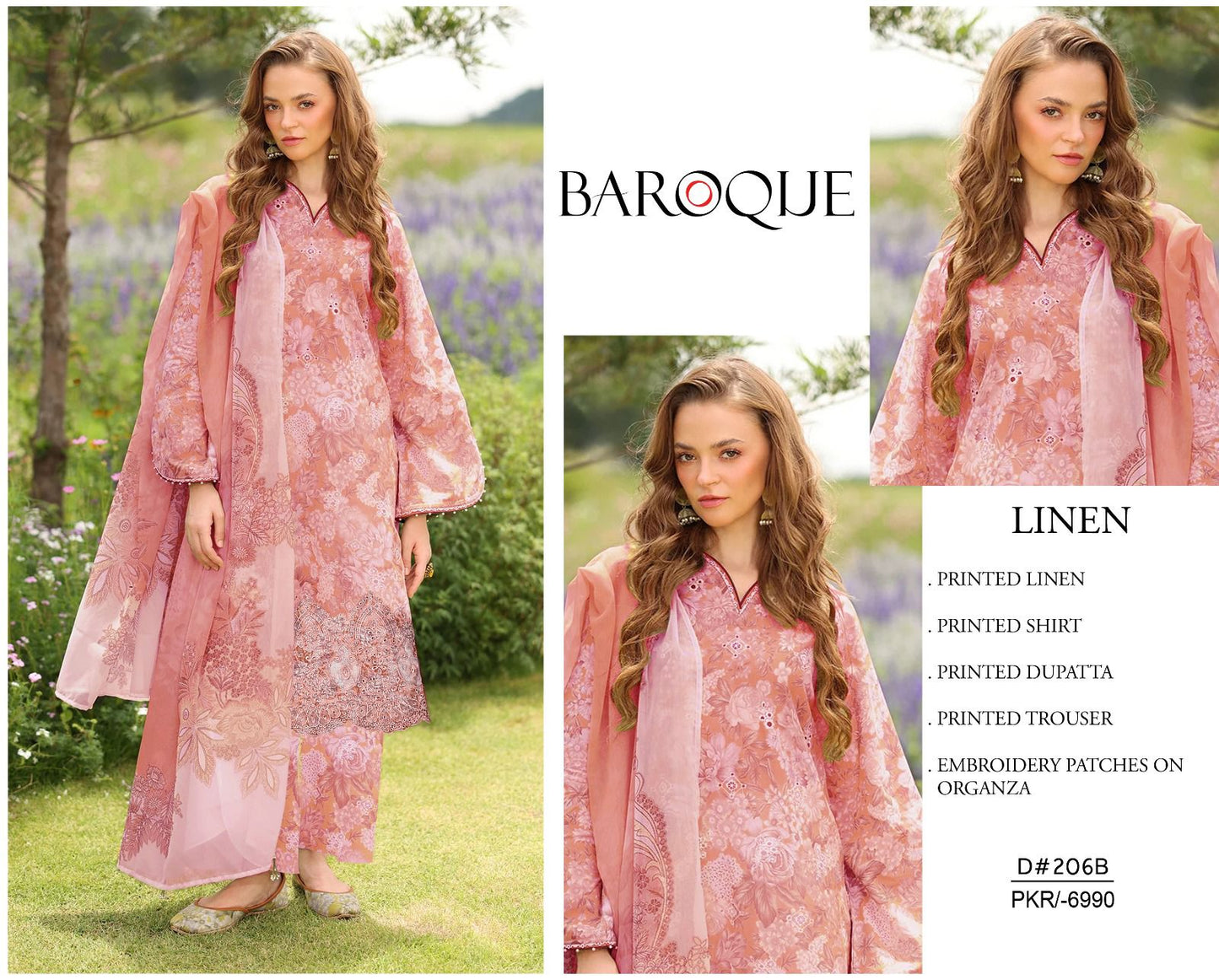 MIXED BRANDED Linen With LINEN DUPATTA