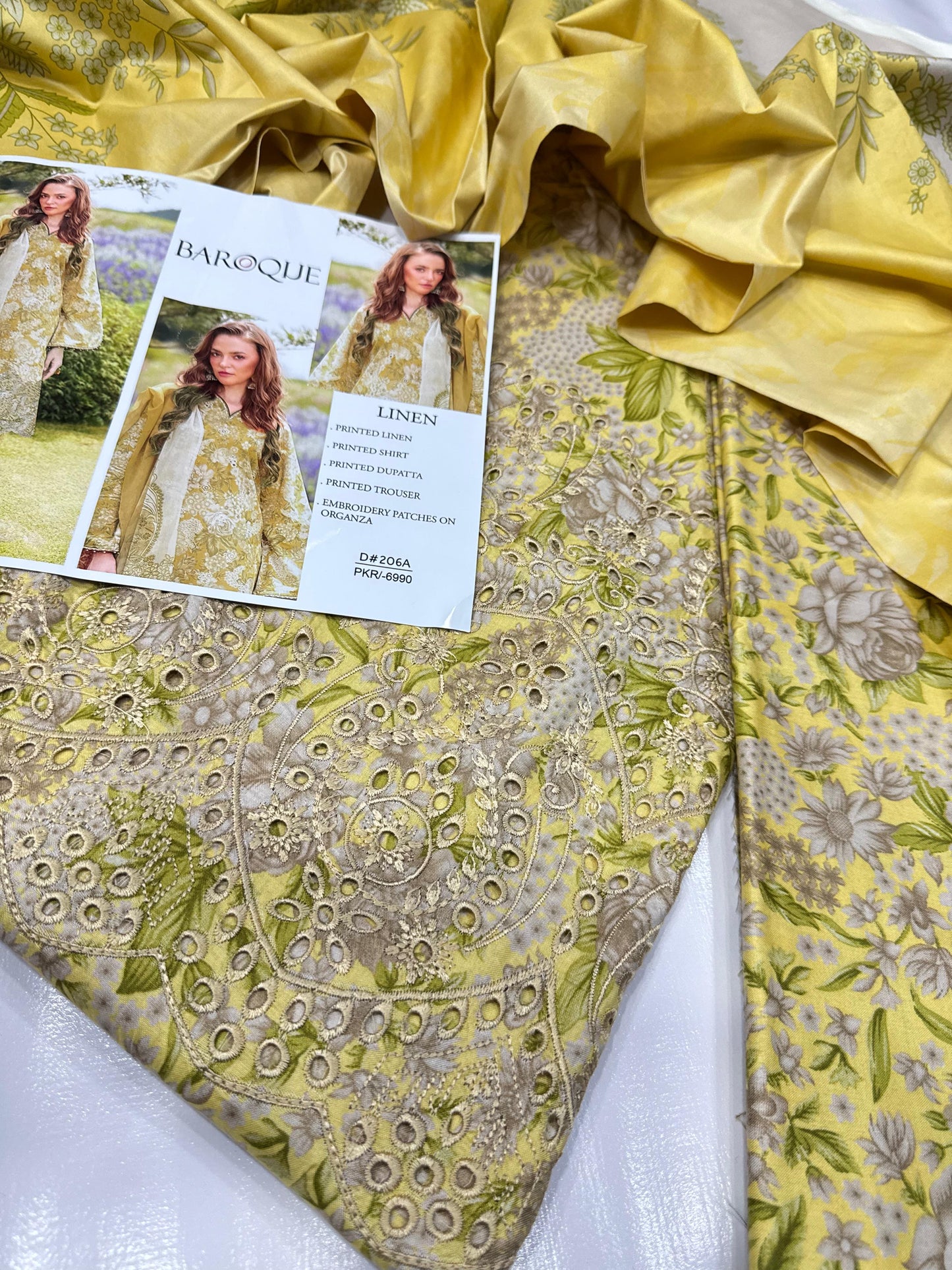 MIXED BRANDED Linen With LINEN DUPATTA