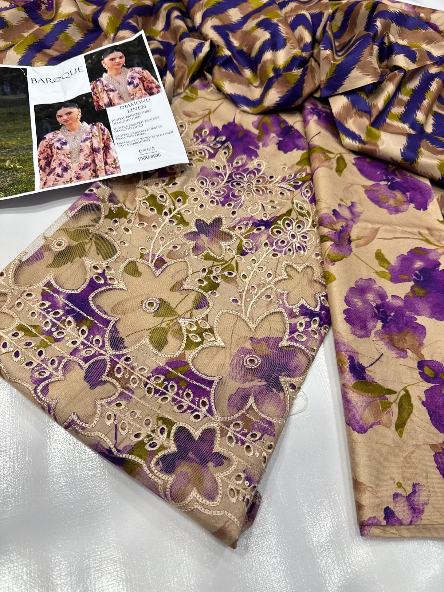 MIXED BRANDED Linen With LINEN DUPATTA