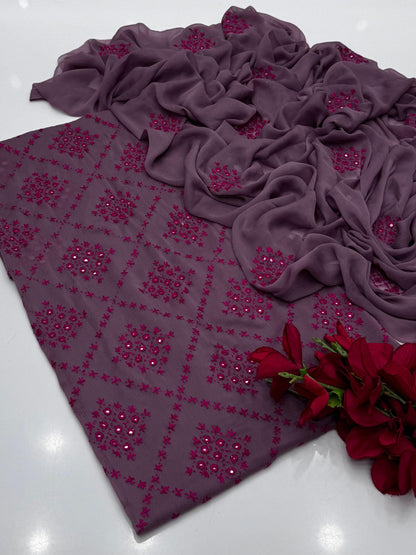 Most Demanded Collection Fabric Bamber Chiffon Handmade &nbsp;Pakka Shesha work