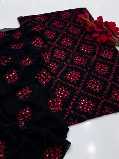 Most Demanded Collection Fabric Bamber Chiffon Handmade &nbsp;Pakka Shesha work