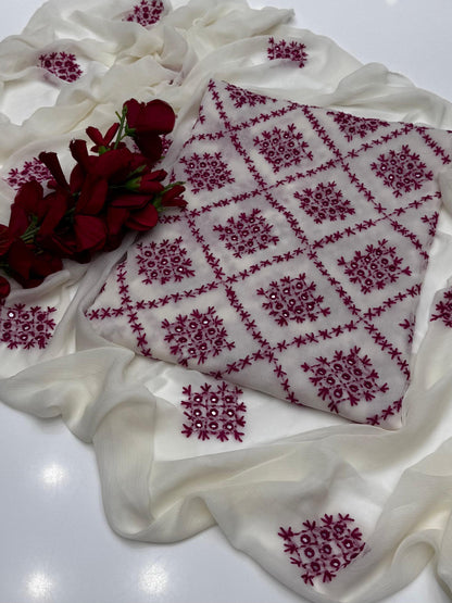 Most Demanded Collection Fabric Bamber Chiffon Handmade &nbsp;Pakka Shesha work