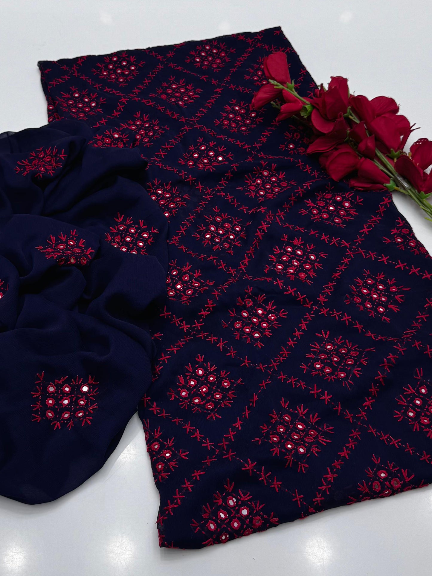 Most Demanded Collection Fabric Bamber Chiffon Handmade &nbsp;Pakka Shesha work