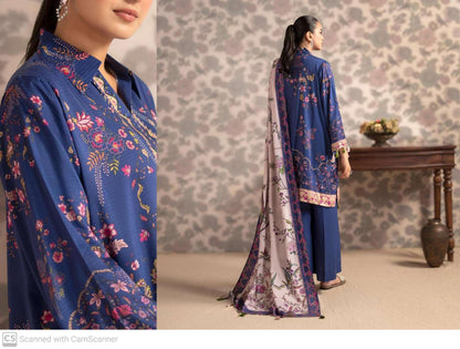 THREE-PIECE FRONT DIGITAL PRINTED LINEN