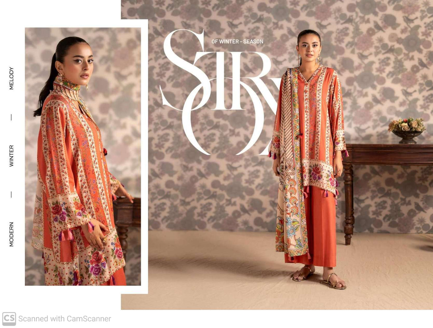 THREE-PIECE FRONT DIGITAL PRINTED LINEN