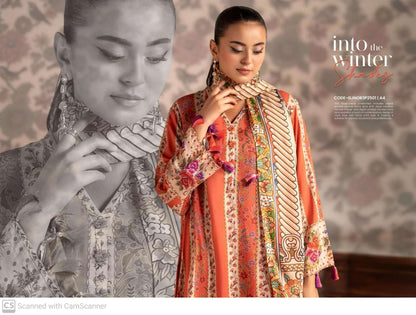 THREE-PIECE FRONT DIGITAL PRINTED LINEN