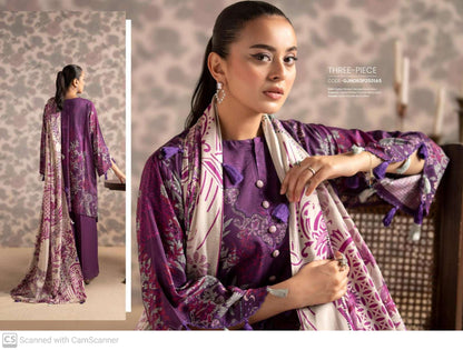 THREE-PIECE FRONT DIGITAL PRINTED LINEN