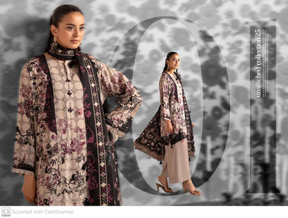 THREE-PIECE FRONT DIGITAL PRINTED LINEN