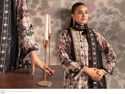 THREE-PIECE FRONT DIGITAL PRINTED LINEN