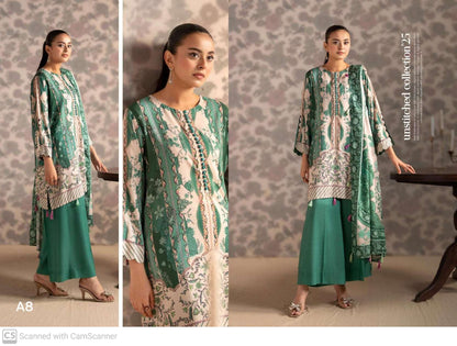 THREE-PIECE FRONT DIGITAL PRINTED LINEN