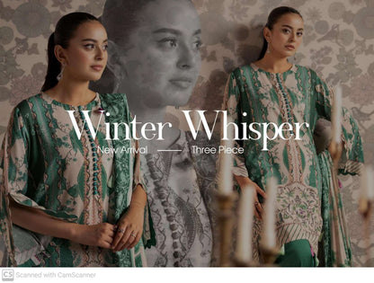 THREE-PIECE FRONT DIGITAL PRINTED LINEN