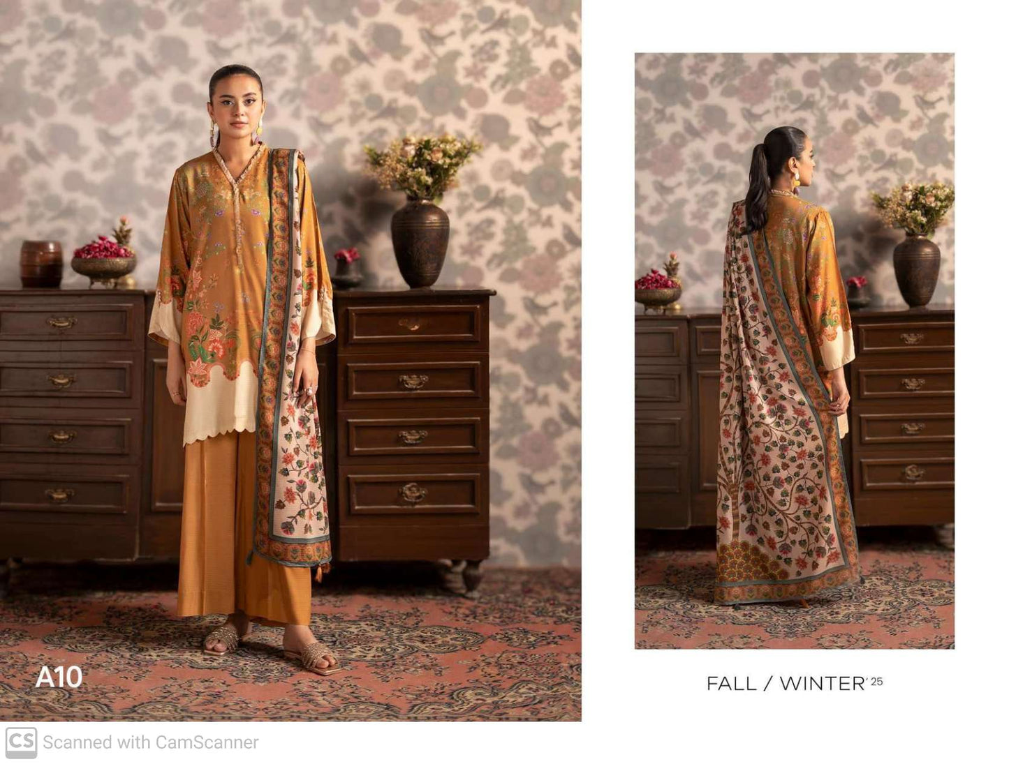 THREE-PIECE FRONT DIGITAL PRINTED LINEN