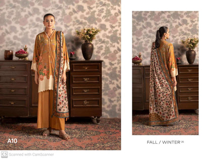 THREE-PIECE FRONT DIGITAL PRINTED LINEN