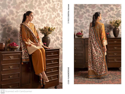 THREE-PIECE FRONT DIGITAL PRINTED LINEN