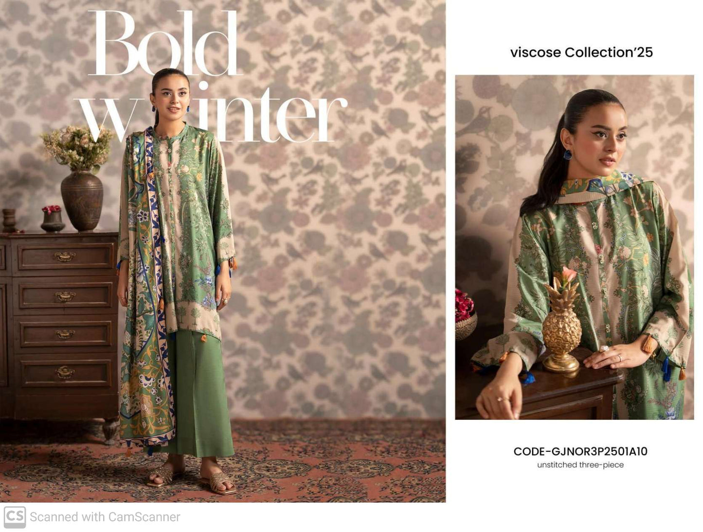 THREE-PIECE FRONT DIGITAL PRINTED LINEN